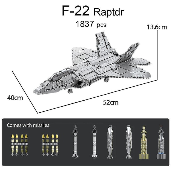 Militærteknisk Fly F-22 F-35 Stealth Fighter Byggeklosser Modellsett Kampfly Ideer Klosser Leker For Barn uten Original Esk2