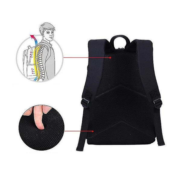3 kpl Poppy Playtime Reppu & Lounasrasia Lapsille Opiskelijoille Koululaukku Reppu, Lounaslaukku, Penaali | Pelaajatuotteet Only Backpack