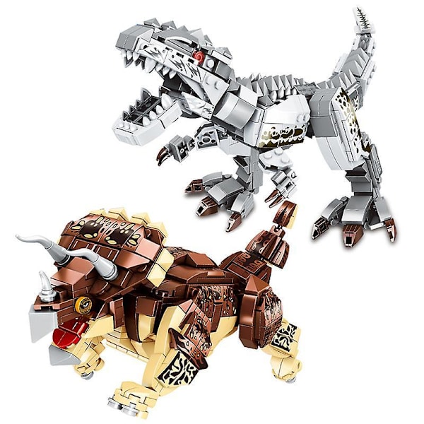 Jurassic Dinosaur Byggeklodser Triceratops Indominus Rex Model Sæt Dyr Legetøj Julegaver Til Børn Drenge Venner Uden Æske