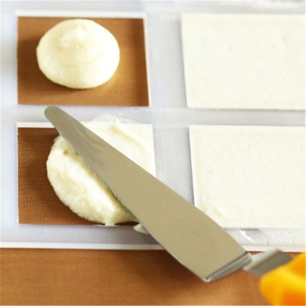 Cake Tools Professional Offset Spatula Set With Plastic Handle Stainless Steel Icing Spatula Set Green