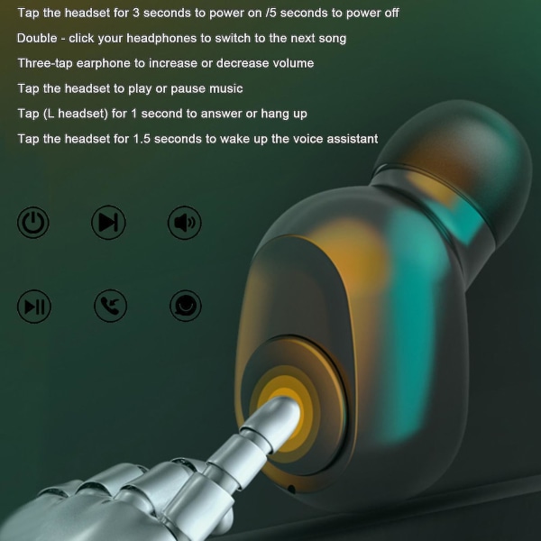 L30 Bluetooth-compatible 5.0 True Wireless Stereo Digital Display In-ear 9d Stereo Music Sports Earphones Blue