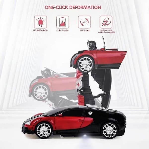 Fjernstyrt Transformerbil Robot Leke red