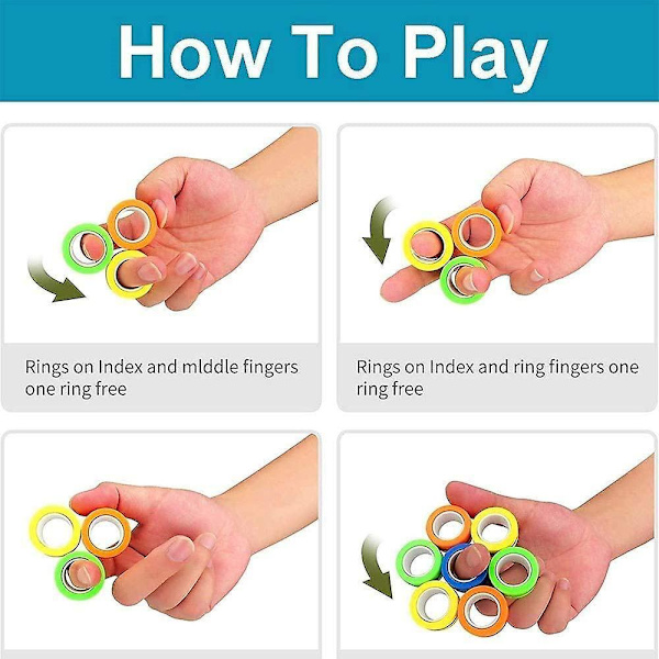 Funny Fidget Spinner Magnetic Bracelet Ring Unzip Toy Magic Ring Props Tools Anti Stress Figet Toys Stress Child Toys Relief Ramdon Color