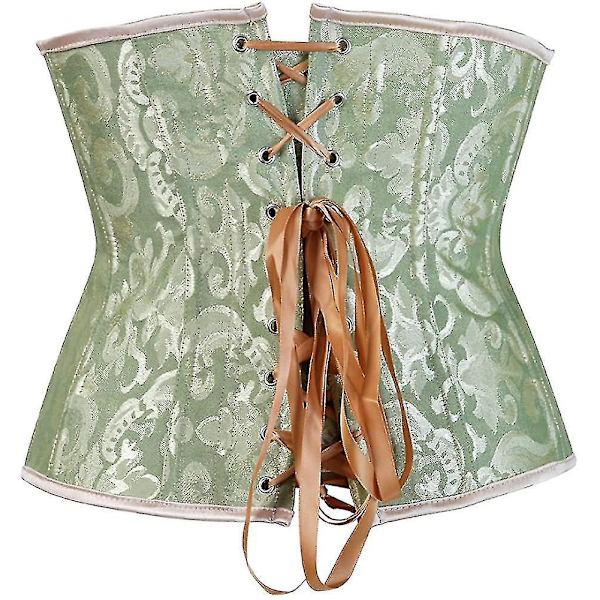 Naisten nauhallinen luilla tuettu underbust-vyötärökorsetti Green L