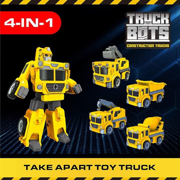 Byggebil Robotter til Børn, 4-i-1 Action Robot (19 Dele)