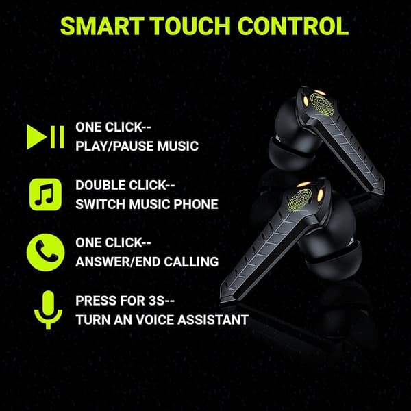 Wireless Bluetooth Gaming Headset Stereo Headset Active Noise Canceling Sport, Built-in Mic