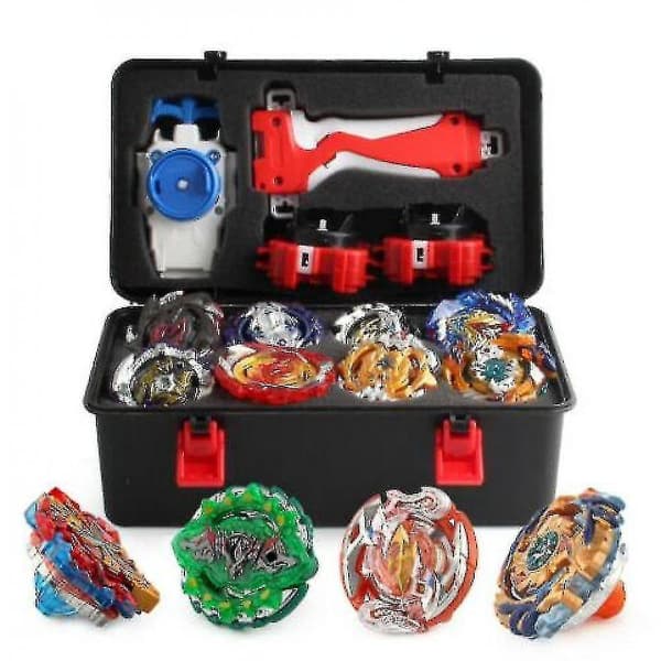 12x Beyblade Burst Spindækker Sæt Spinder Med Grebstarter + Skumopbevaringskasse