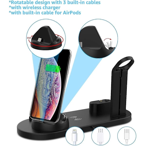 Wireless Charger Fast Charging Station 3 In 1 Charging Dock