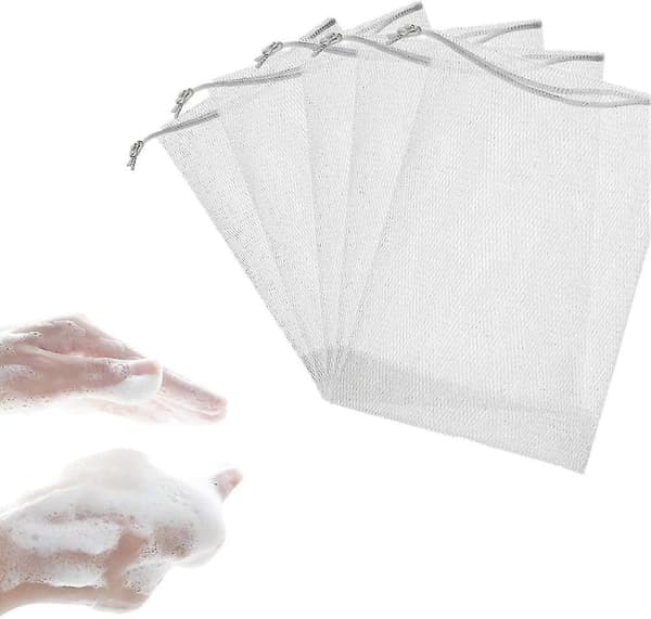 50pcs Soap Net Soap Bag Soap With Cord Cleaning Tools 11 * 9cm White