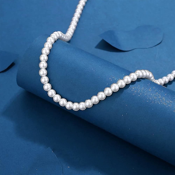 Pearl Necklace Men Simple Handmade Strand Bead Necklace 2022 New Trend 40cm