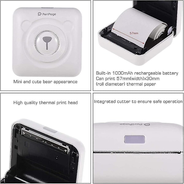 Mini Printer, Trådløs Termisk Etiketprinter, Sticky Note Kvittering, Egnet Til Android Ios Smart Phone