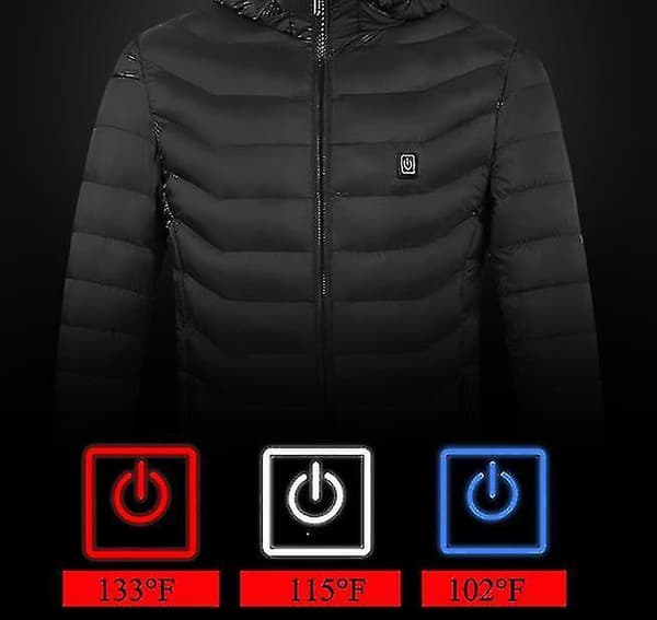 Heated Jacket, Winter Outdoor Warm Electric Heating Coat, 8 Heating Zones