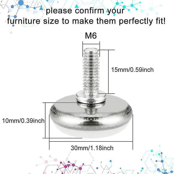 30 Pcs Adjustable Jack Leg Plastic And Metal Leveling Leg With Nut Adjustable