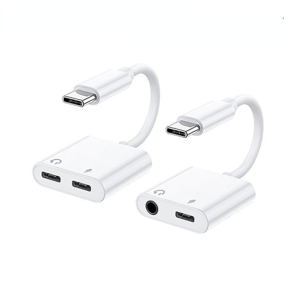 Typec To Dual Typec (pd18w/36w)-suitable For Type C Charging Interface One Point Two 3.5mm Headphone Adapter Converter Pro Mobile Phone Eating Chicken