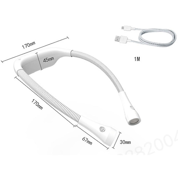 Led Book Light Rechargeable Neck Reading Light, With Flexible Arm