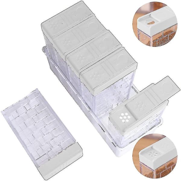 Plastic Mini Salt And Pepper Shakers With Lid, Travel Spice Containers Ivory white