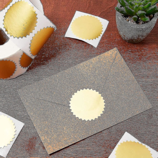 Round Gold Mailing Label Stickers Roll, Envelope Seal -2 In(golden)(500pcs)