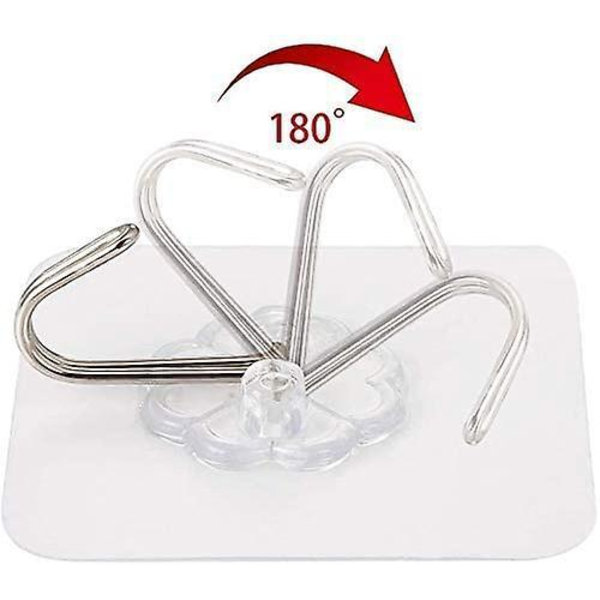 20 Pcs Adhesive Hooks Utility Hooks Kitchen Wall Hooks Transparent Seamless Hooks