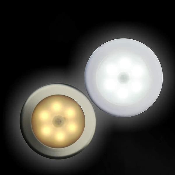 Closet Lamp/led Cabinet,6pcs Lamps Wardrobe Night Light,led Lighting Motion Detector,(battery Powered) White Warm Light white