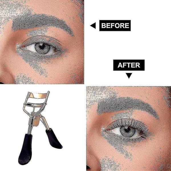 Silicone Eyelash Curler With Refill Pads & Satin Pouch Designed For No Pinching Or Pulling