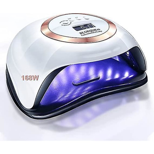 168w UV LED Gel Neglelakk Tørkelampe 4 Timer Innstilling Auto Sensor