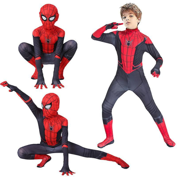 Børn Drenge Spiderman Cosplay Kostume Langt Hjemmefra Spider Man Kostume Zentai Heldragt Halloween Superhelte Jumpsuit Kids-XS-100cm