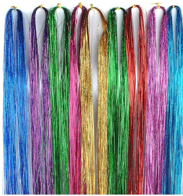 91 cm Hårglimmer Glitrende Glimmer Fe Hår Extensions Varmebestandig Fest Highlight light purple
