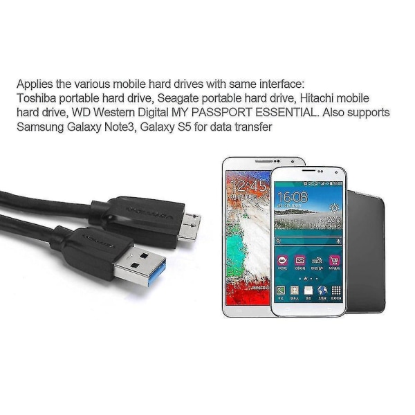 Vention A48 Micro Usb 3.0 -liitäntäinen datakaapeli, laturi ja tiedonsiirtokaapeli