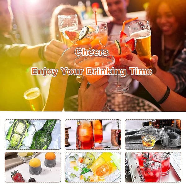 Whiskey Glasses And Sphere Ice Ball Maker Ice Mold Whiskey Chilling Barware Set
