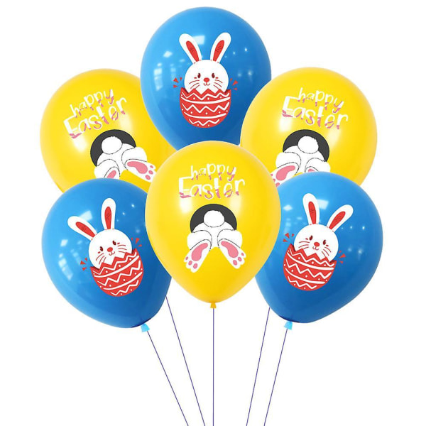 Easter Pull Flag Latex Balloons Set Egg Bunny Print Paper Banner Happy Easter Decoration C