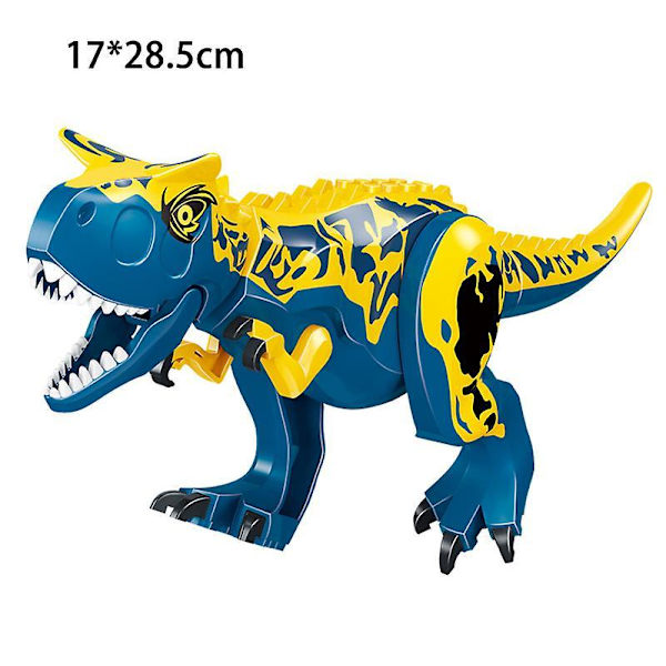 Jurassic Dinosaur World Series Building Blocks Triceratops  Big Figures|blocks Blue carnotaurus