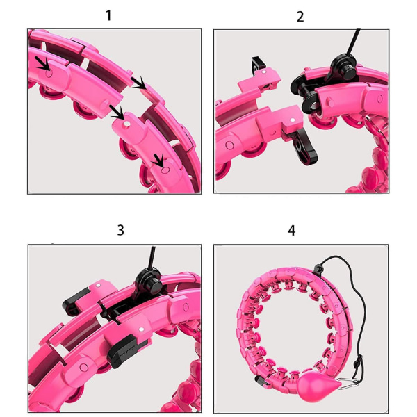 Hula Hoop, Intelligently Adjustable Wide Hula Hoop Fitness And Massage Pink