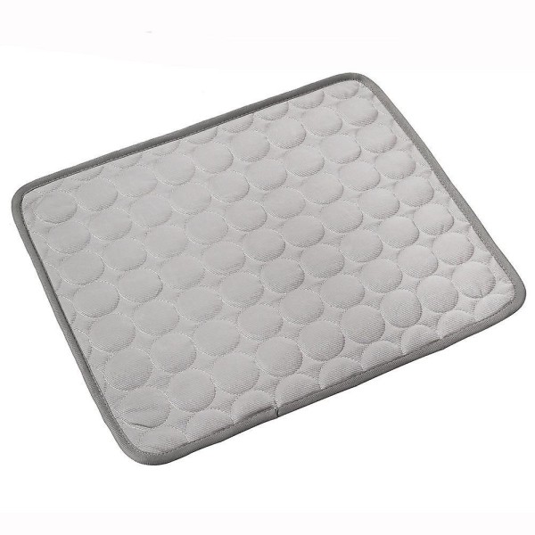 Kjølematte for Hund, Sovematte, Vaskbar Is-Silke Kjøleteppe for Hundehus, Sofa, Seng Grey L