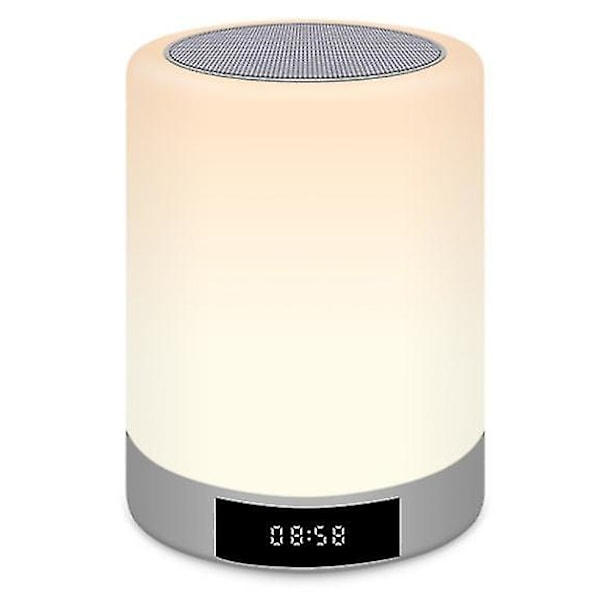 Portable Bluetooth Speaker Dimmable Smart Touch, Led Colorful Night Light(white)