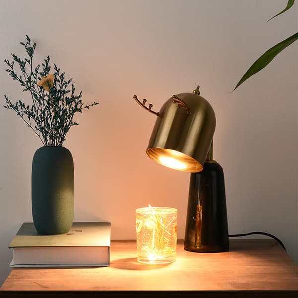 Sort Marmor Top Lamper Boligindretning Justerbart Lys Timer Sød Hjortegevir Aromaterapi Smeltende Voks Lampe TL Plug