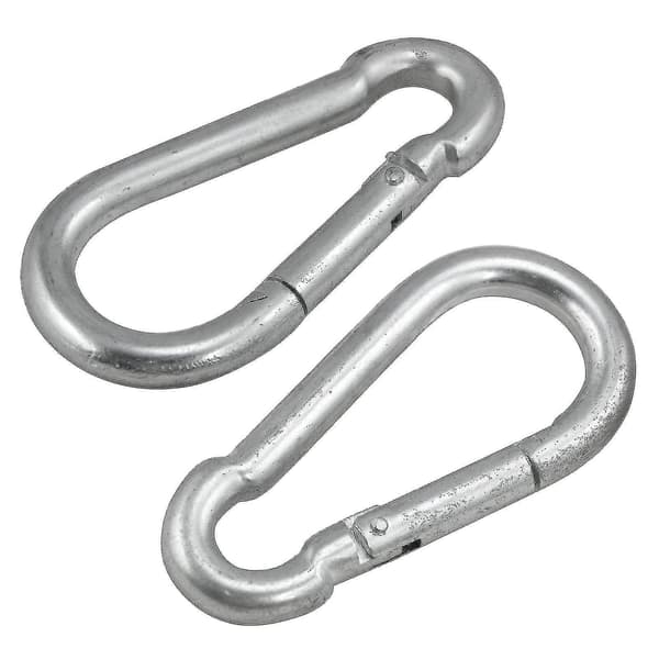 Large 100mm Steel Carabiner Hook Clasps Spring Snap Clip 2 Pcs