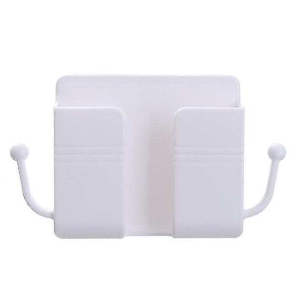 2pcs Wall Mounted Mobile Phone Holder Charging Stand Rack Shelf Self Adhesive Mounts White
