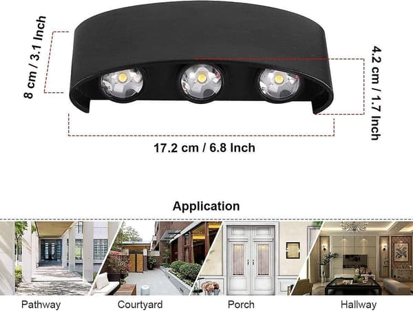 Modern Wall Lamp Led Wall Light Up Down Waterproof Aluminum Wall Lighting Indoor Outdoor For Bathroo
