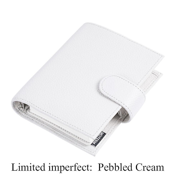 Limited Imperfect Moterm Regular Pocket Rings Planner Genuine Cowhide Leather A7 Notebook Agenda Organizer Journey Sketchbook Pebbled Cream
