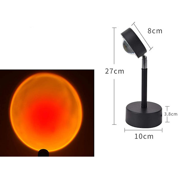 180 Degree Rotation Sunset Lamp,romantic Visual Sunset Projection Lamp,with Usb color 2
