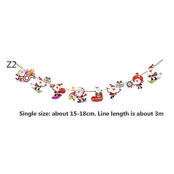3/4/5 Pieces Christmas Banners Flags Paper Hanging Bunting Garl 1 4PCS