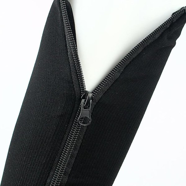 Kompressiosukat vetoketjulla, suonikohjusukat, joustavat sukat, urheiluun, juoksuun, jalkapalloon, pari sukkia Black L-XL