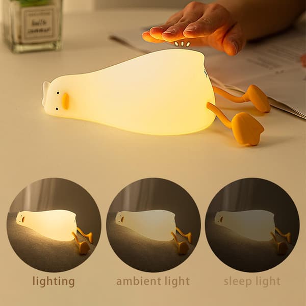 Cute Duck Silicone Bedside Lamp Night Light Portable Night Light For Kids