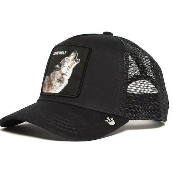 Panther Mesh Cap Sommer Baseball Cap Trucker Cap LONE WOLF Black