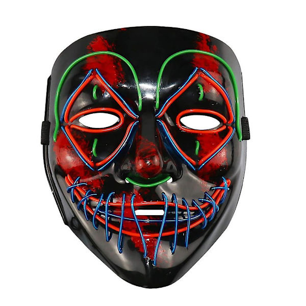 Halloween LED -naamio, LED Purge -naamio 3 vilkkutilalla, valoisa festivaaleille Mardi Gras Karnevaali Juhlat Asu Cosplay Koristelu