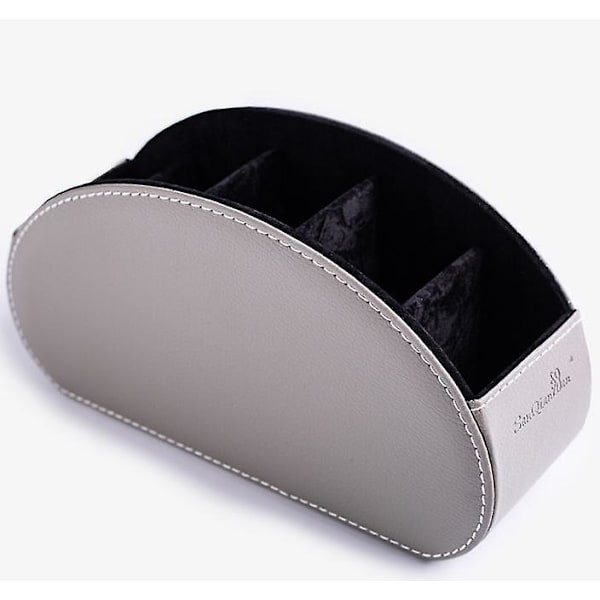 Remote Control Holder Organizer Box  Leather Multi Functional Office Organization Gray