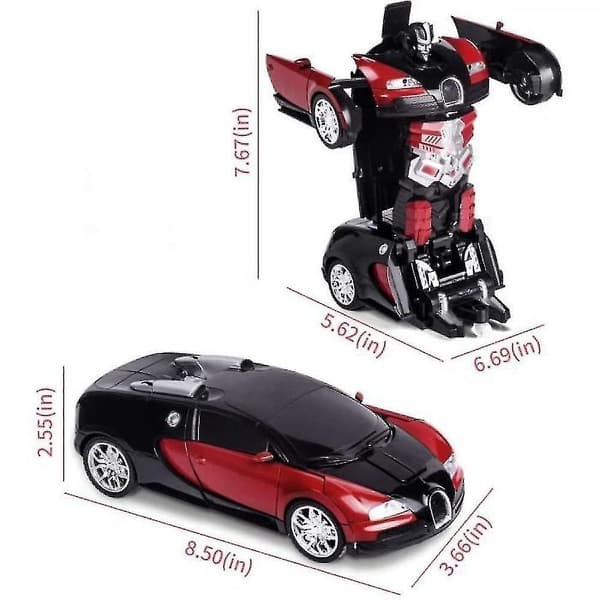 Fjernstyrt Transformerbil Robot Leke red