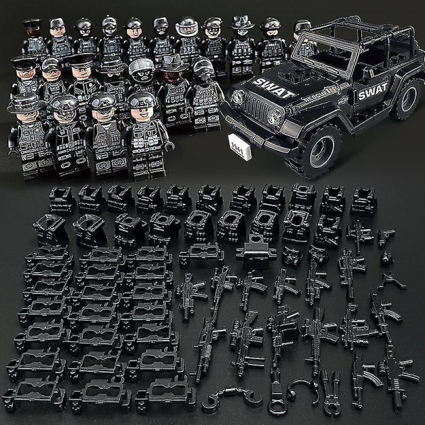 Set Of 22 Minifigures And Jeep Military Series Villain Mini Figures Building Block Toys