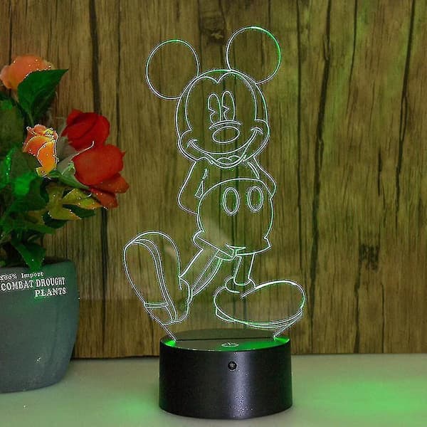 Mickey Mouse 3d Led Night Light Kids Bedroom Table Lamp