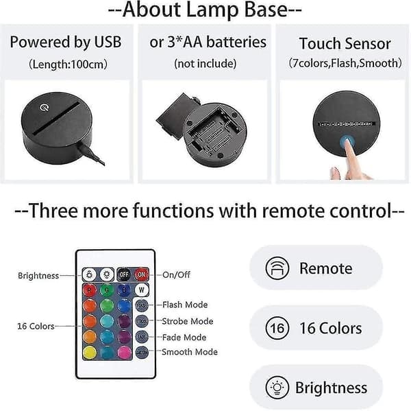 3d Led Optical Illusion Lamps Katsuki Bakugo Table Desk Lamp With Usb Decorative Remote